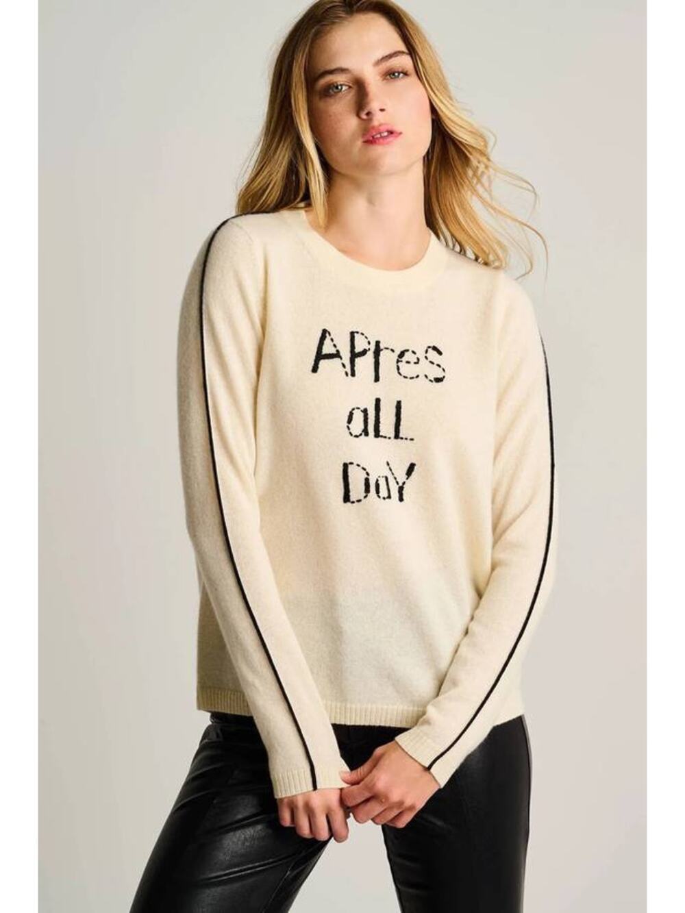 Lisa Todd Apres All Day Cashmere Sweater in Winter White S NEW Quietluxury Cozy